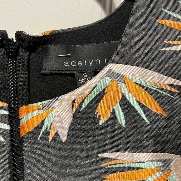 ADELYN RAE l Anthropologie Black Floral Ruffle Hem Sleeveless Dress - Picture 3 of 3